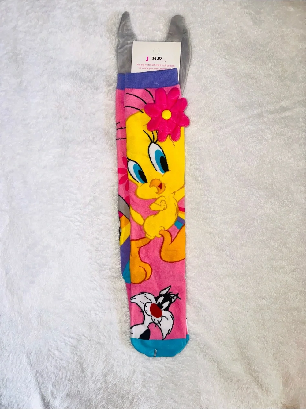 New Bugs Bunny & Tweety Bird 3D Plush Ear Knee High Socks